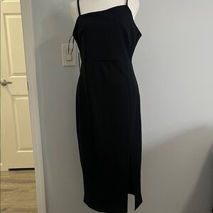 Owin Black Spaghetti Strap Midi Dress - Classic Women's Sheath